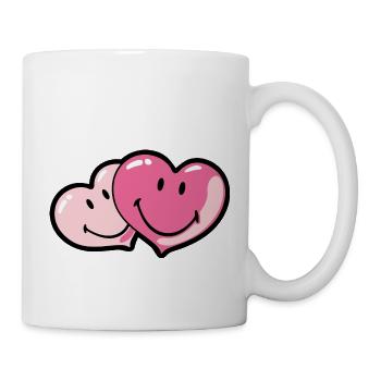 Smiley Two Hearts - Mug blanc - blanc - Droite