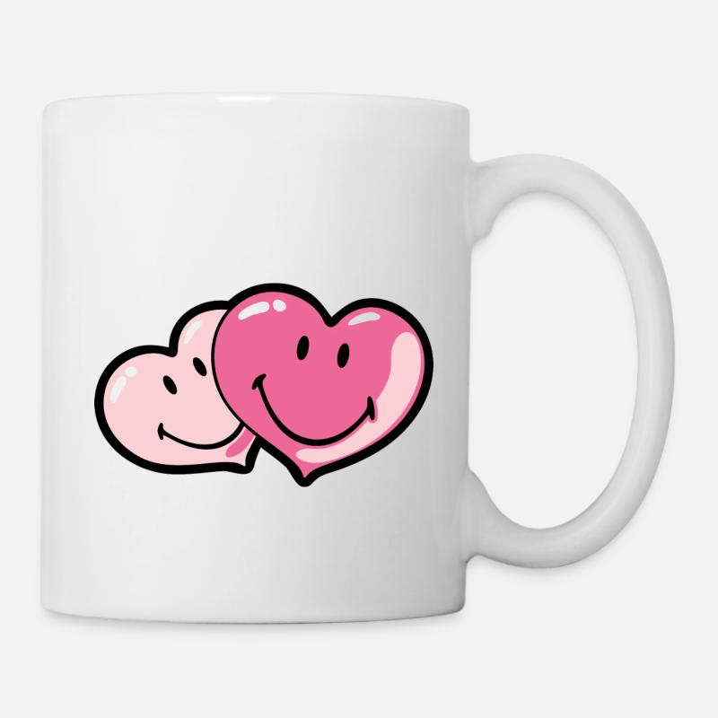 Smiley Two Hearts - Mug blanc - blanc