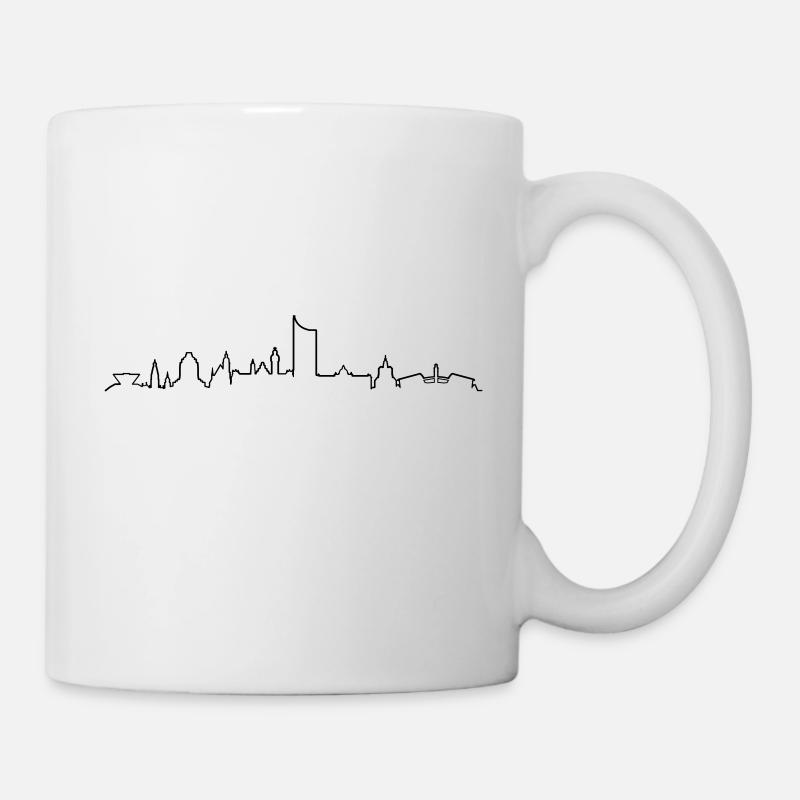 Skyline Leipzig Linie - Tasse - Weiß