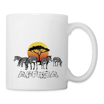Zebras Afrika Wild Pferde Equus Serengeti Safari - Tasse - Weiß - Rechts