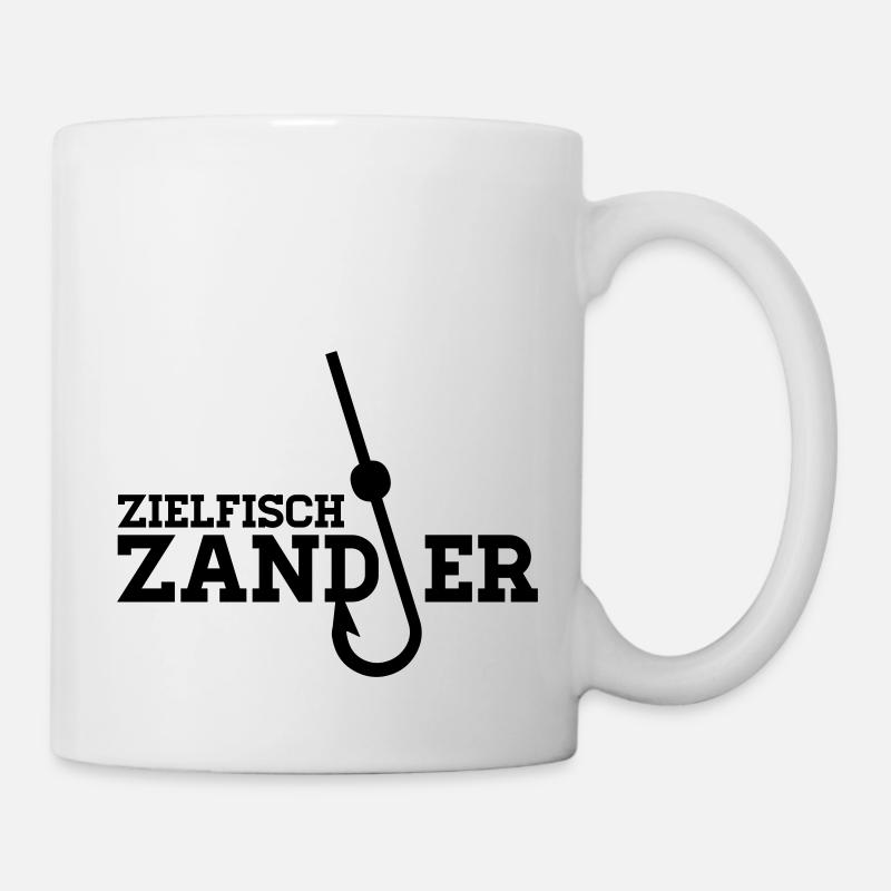 Zielfisch Zander - Anglershirt - Tasse - Weiß
