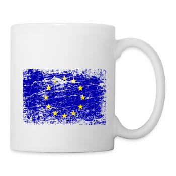 Drapeau européen vintage look usé UE Européen - Mug blanc - blanc - Droite