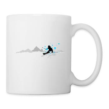 Winter - Skifahrer Berge - Tasse - Weiß - Rechts