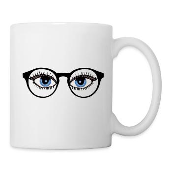 Brille Augen Sehen -Hinsehen - Beobachten - Tasse - Weiß - Rechts