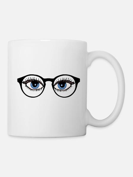 Glasses Eyes See - Look - Observe - Mug - white