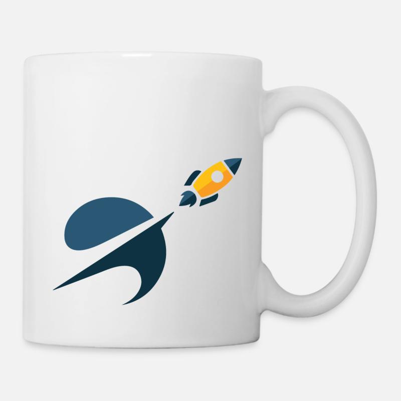 Rakete im Weltall - Tasse - Weiß