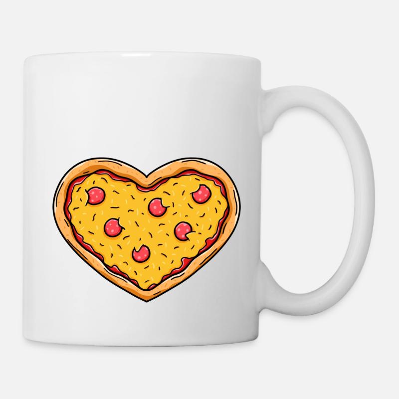 Coeur de pizza - Mug blanc - blanc