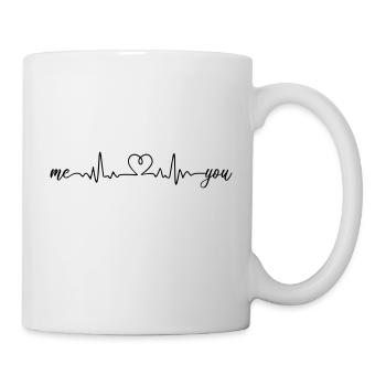 Herzschlag Herzlinie Puls EKG Schlichtes Motiv - Tasse - Weiß - Rechts