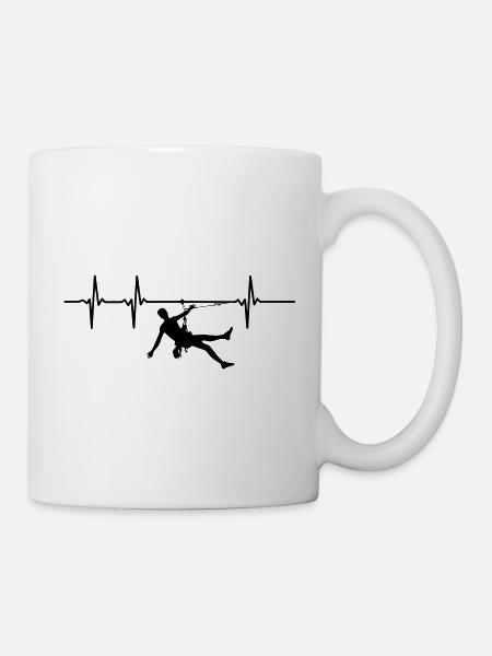 Heart beat rock climbing - Mug - white