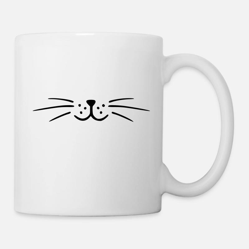 Whiskers cat. Cat face. Cat face - Mug - white
