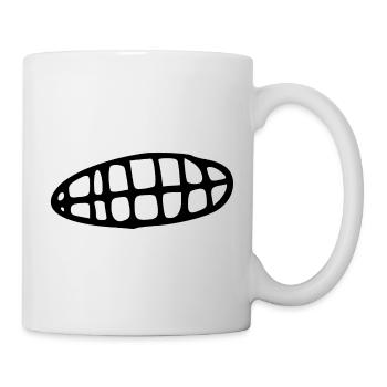 Grinsender Mund mit Zähnen - Tasse - Weiß - Rechts