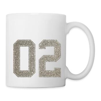 Numéro 02 numéro arrière 2 Numéro deux maillots - Mug blanc - blanc - Droite