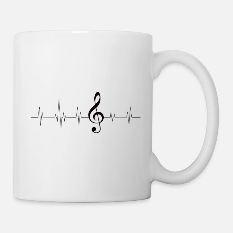 Battement de coeur de clé de sol - Mug blanc - blanc
