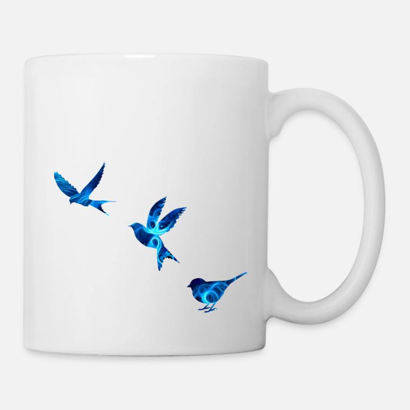 Oiseaux bleus - Mug blanc - blanc