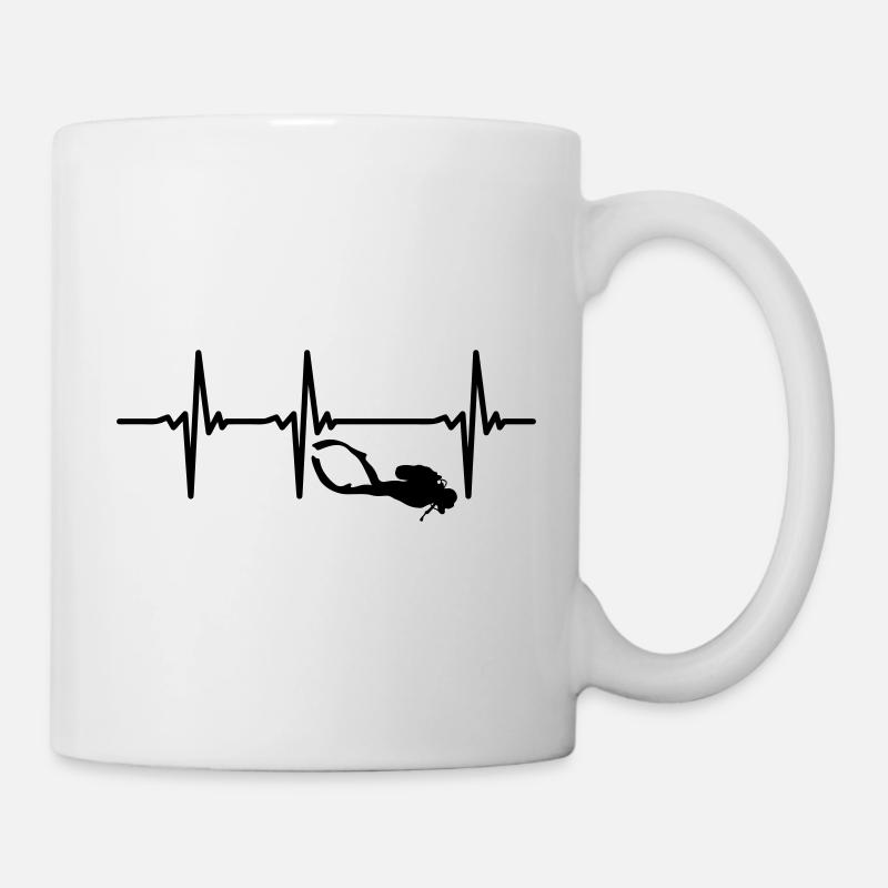 Plongée sous-marine Heartbeat - Plongée sous-marine - Mug blanc - blanc