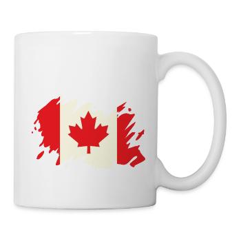 Kanada Flagge Ahorn Ahornblatt Maple Leaf Urlaub - Tasse - Weiß - Rechts