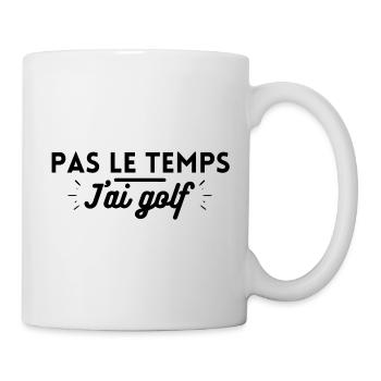 Pas le temps j'ai golf. t-shirt golf - Mug blanc - blanc - Droite