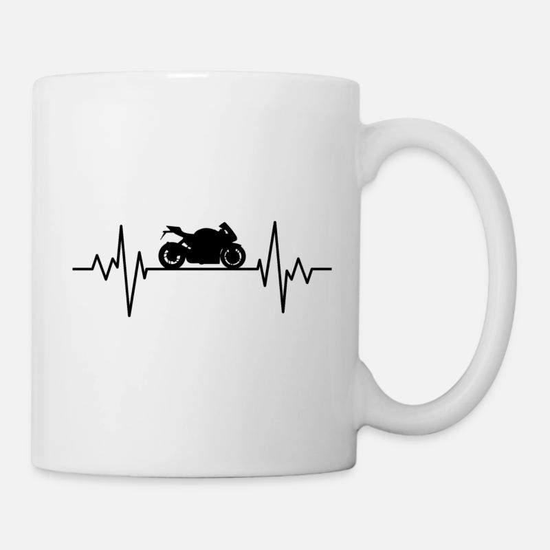 motorcycle heart rate. motorcycle t shirt - Mug - white