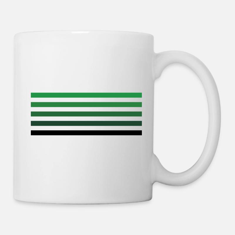 Gestreift grün - Tasse - Weiß
