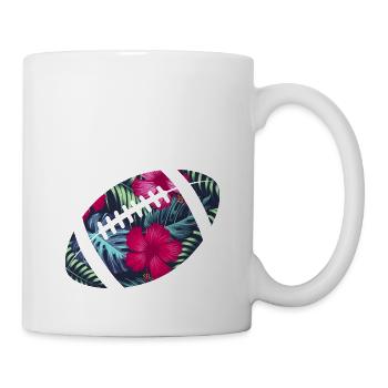 tropisches Rugby - Tasse - Weiß - Rechts