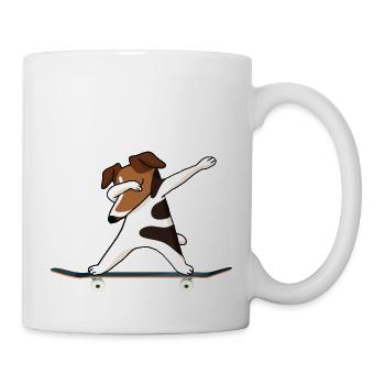 Dabbing Hund Skateboard - Tasse - Weiß - Rechts