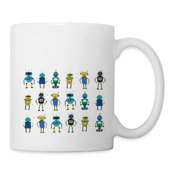 Petits robots, drôles de petits robots - Mug blanc - blanc - Droite