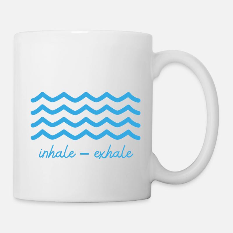 Meditations Design avec « inhale - exhale » - Mug blanc - blanc