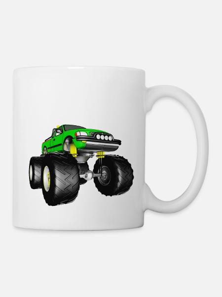 Monstertruck, Geländewagen, Pickup, Van - Tasse - Weiß