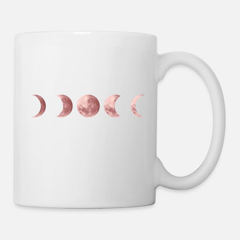 Mondphasen in Roségold - Tasse - Weiß