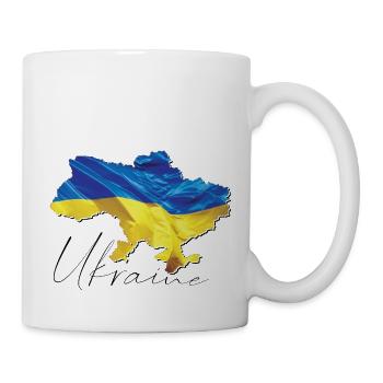 Ukraine Flagge in der Ukraine Landkarte EN - Tasse - Weiß - Rechts