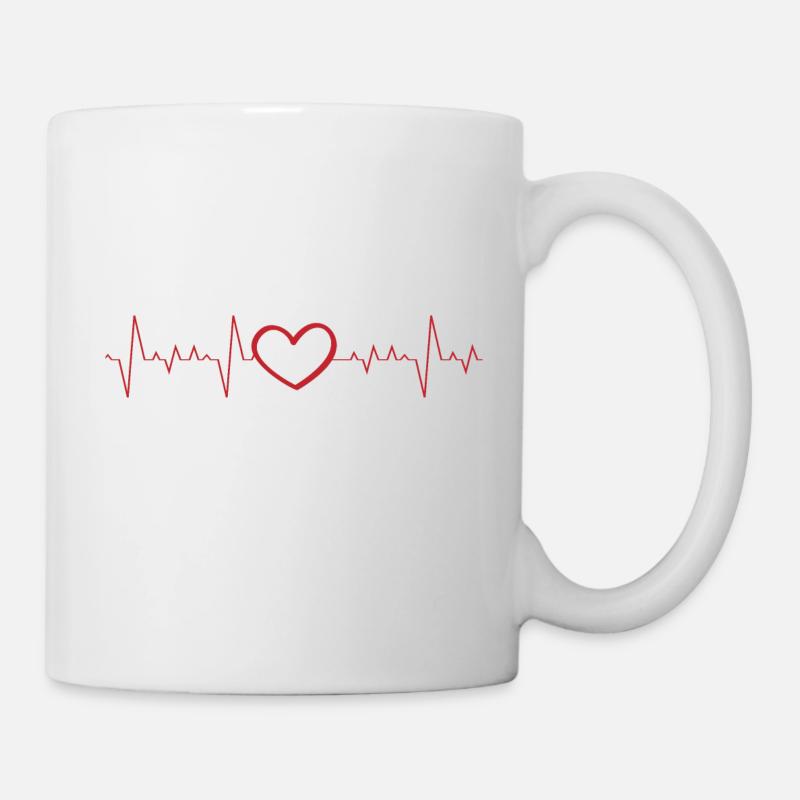 Cardiogramme pouls - Mug blanc - blanc