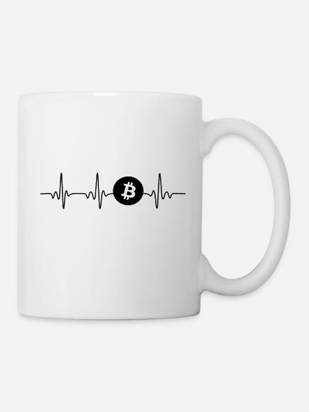 Bitcoin Herzschlag - Tasse - Weiß