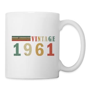 Vintage 1961 60. Geburtstag Geschenk - Tasse - Weiß - Rechts
