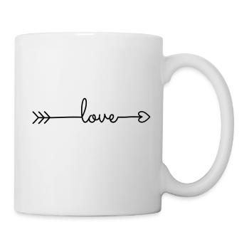Pfeil Liebe Love Herz Herzpfeil - Tasse - Weiß - Rechts