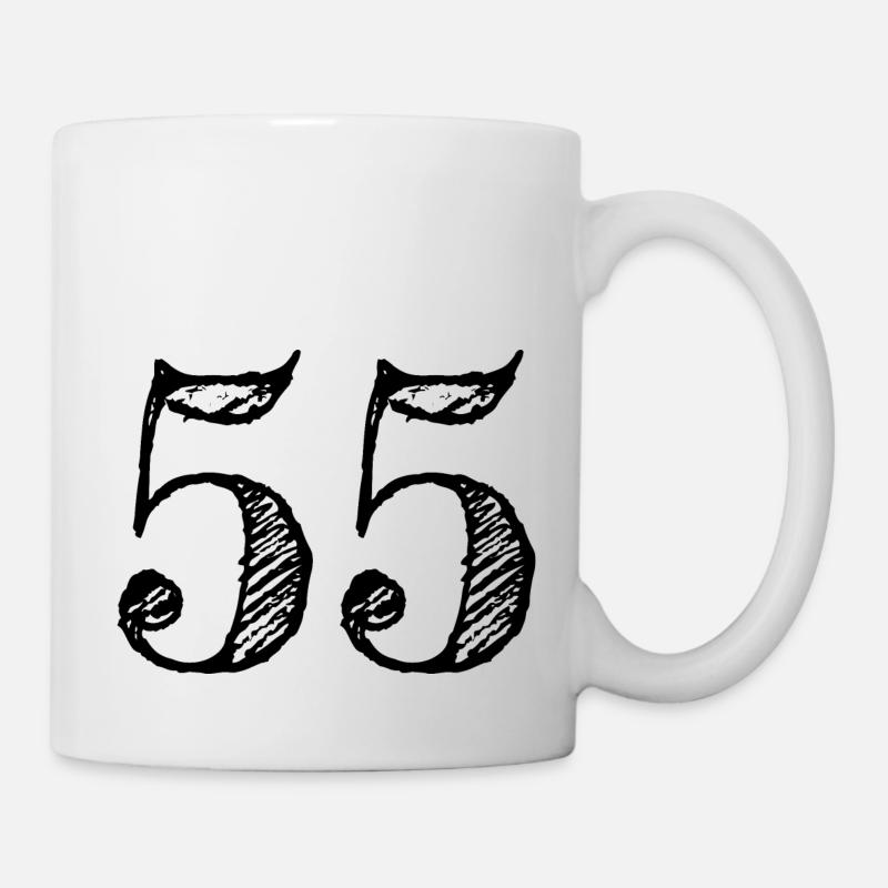Chiffre 55 cinquante-cinq (handdrawn) - Mug blanc - blanc