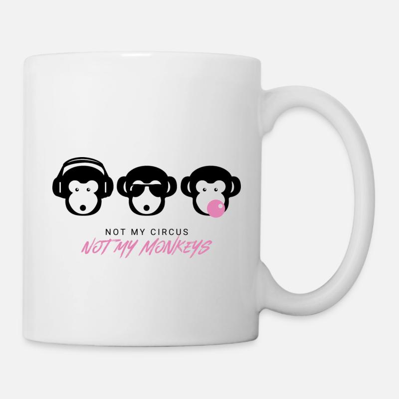 Muniax Monkeys Pink - Mug blanc - blanc
