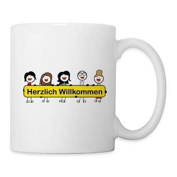 Herzlich Willkommen Tasse - Tasse - Weiß - Rechts