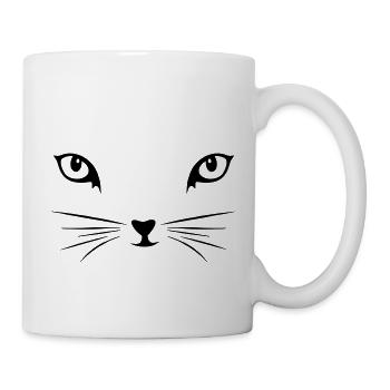 Cat eyes cat face eyes eye whiskers - Mug - white - Right