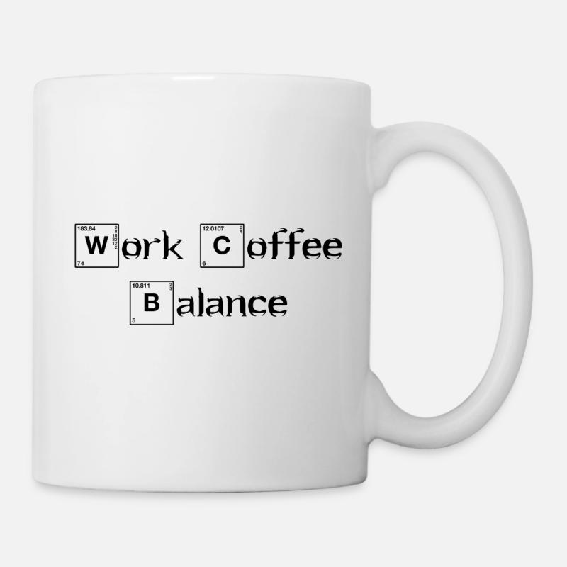 Work Coffee Balance Dictaage Travail Café Anglais - Mug blanc - blanc