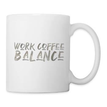 Work Coffee Balance dictament travail café anglais - Mug blanc - blanc - Droite