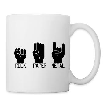 Rock paper metal music guitar gift - Mug - white - Right