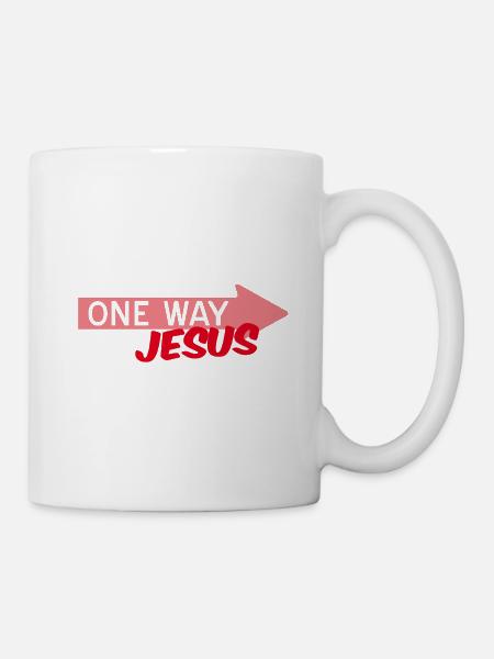 one way jesus - Mug - white