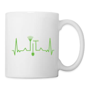 Jardin jardin cardiaque battement de cœur ECG Pouls - Mug blanc - blanc - Droite