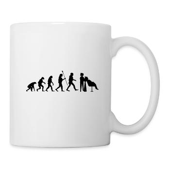 Evolution coiffeur coiffeur coiffure coiffure coupe cheveux - Mug blanc - blanc - Droite