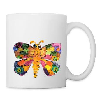MagischeR Buntglas-Schmetterling - Tasse - Weiß - Rechts