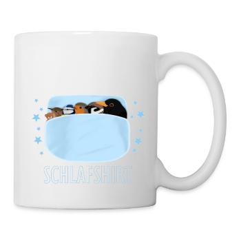 Schlafshirt Schlafanzug Pyjama Vögel kuscheln - Tasse - Weiß - Rechts
