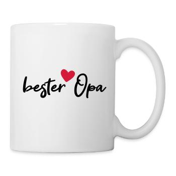 bester Opa mit Herz - Tasse - Weiß - Rechts