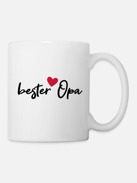bester Opa mit Herz - Tasse - Weiß
