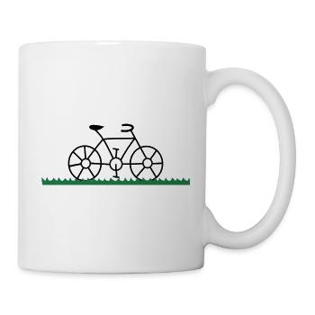 - RADFAHREN. RADSPORT. GO GREEN. ÖKOLOGIE. UMWELT. - Tasse - Weiß - Rechts