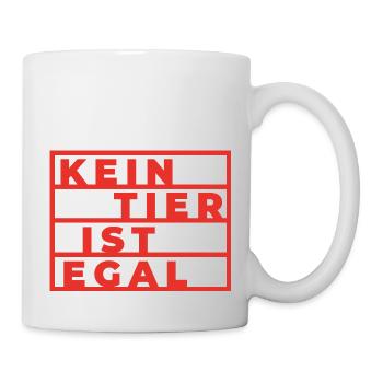 Kein tier ist egal Geschenk Pflanzen Vegan Spruch - Tasse - Weiß - Rechts